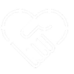 Handshake inside a heart icon, symbolising partnerships and ethical business practices in sustainability.